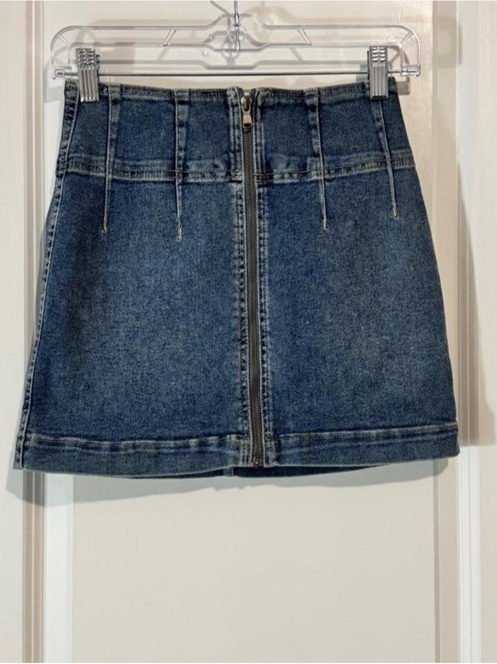We The Free Free People Denim Zip Front Mini Skirt Blue Size 25